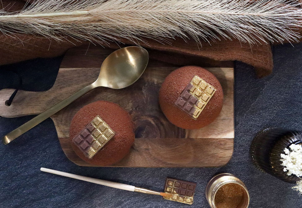 Recette dôme chocolat tonka cœur caramel