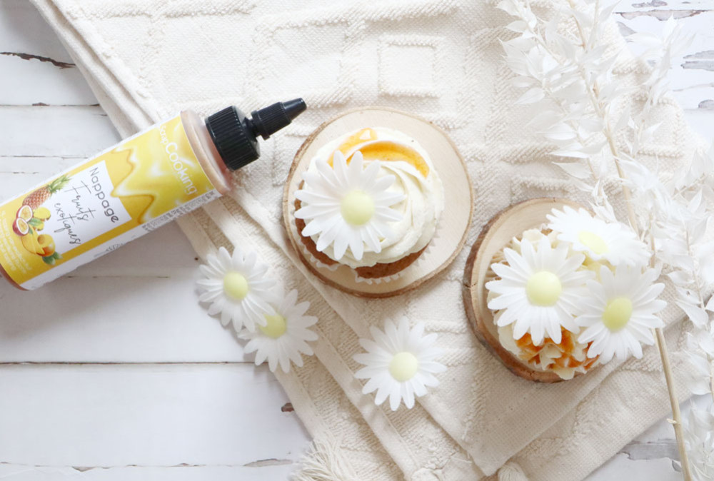 Recette cupcakes vanillés chocolat blanc fruits exotiques