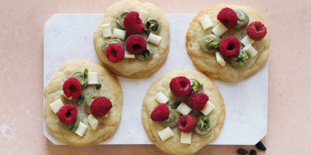 Recette cookies framboise pistache