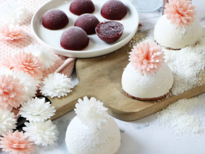 Recette dôme coco cœur framboise