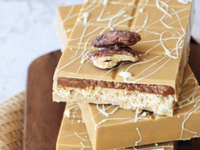 Recette de tablette de chocolat blond pécan